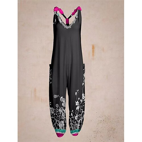 Women's Jumpsuit Pocket Print Floral V Neck Streetwear Daily Vacation Regular Fit Sleeveless Black Yellow Royal Blue S M L Summer
Women's Jumpsuit Pocket Print Floral V Neck Streetwear Daily Vacation Regular Fit Sleeveless Black Yellow Royal Blue S M L Summer