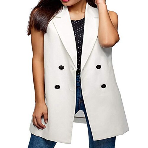 Per donna Gilet Esterno Pulsante Liscio Antivento Streetwear Standard Capispalla Senza maniche Autunno Bianco XS
Per donna Gilet Esterno Pulsante Liscio Antivento Streetwear Standard Capispalla Senza maniche Autunno Bianco XS