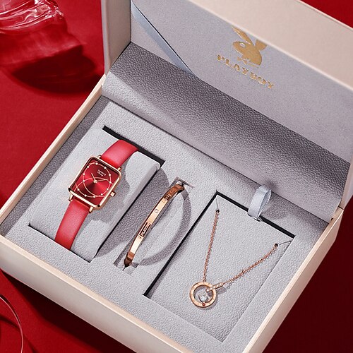 playboy sett med armbåndsur for kvinner analog kvarts stilig elegant dameklokke armbånd dameklokker vanntett europeisk stil kvinneklokke titanium legering ekte lær romantisk serie
playboy sett med armbåndsur for kvinner analog kvarts stilig elegant dameklokke armbånd dameklokker vanntett europeisk stil kvinneklokke titanium legering ekte lær romantisk serie