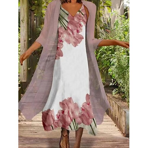 Dame Todelt kjolesett Skiftkjole Slipkjole Daglig Ut på byen Mote Gatemote Trykt mønster Midikjole Med stropper 3/4 ermer Blomstret Løstsittende Rosa Lys Lilla Sommer Vår S M L XL XXL
Dame Todelt kjolesett Skiftkjole Slipkjole Daglig Ut på byen Mote Gatemote Trykt mønster Midikjole Med stropper 3/4 ermer Blomstret Løstsittende Rosa Lys Lilla Sommer Vår S M L XL XXL