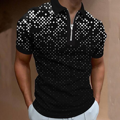 Herre Zip Polo POLO Trøje Golftrøje Grafiske tryk Geometri Aftæpning Sort Hvid Gul Blå Lilla udendørs Gade Kort Ærme Lynlås Trykt mønster Tøj Mode Designer Afslappet Åndbart
Herre Zip Polo POLO Trøje Golftrøje Grafiske tryk Geometri Aftæpning Sort Hvid Gul Blå Lilla udendørs Gade Kort Ærme Lynlås Trykt mønster Tøj Mode Designer Afslappet Åndbart