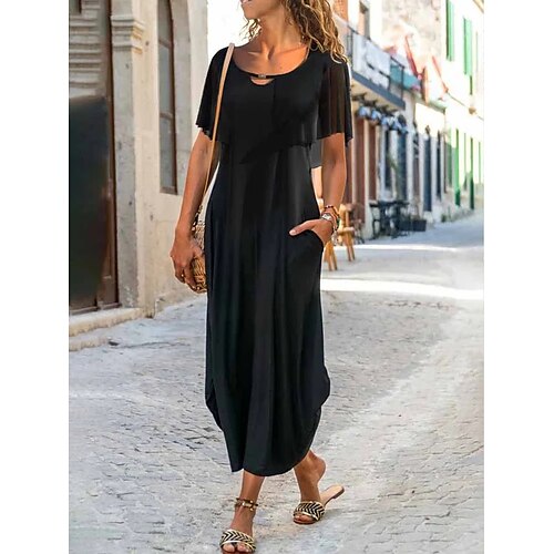Per donna Vestito casual Vestito a trapezio Abito estivo Liscio Tasche falso in due pezzi Girocollo Vestito longuette Di tendenza Maturo Esterno Strada Manica corta Morbido Nero Estate Primavera S M
Per donna Vestito casual Vestito a trapezio Abito estivo Liscio Tasche falso in due pezzi Girocollo Vestito longuette Di tendenza Maturo Esterno Strada Manica corta Morbido Nero Estate Primavera S M
