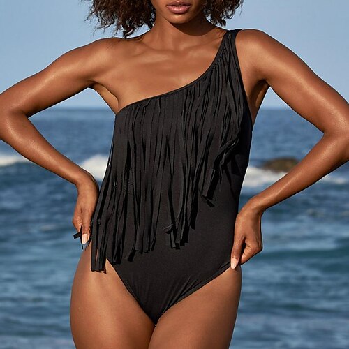 Women's Swimwear One Piece Normal Swimsuit Tassel One Shoulder Solid Color Black Pink Red Royal Blue Purple Bodysuit Bathing Suits Sports Beach Wear Summer
Women's Swimwear One Piece Normal Swimsuit Tassel One Shoulder Solid Color Black Pink Red Royal Blue Purple Bodysuit Bathing Suits Sports Beach Wear Summer