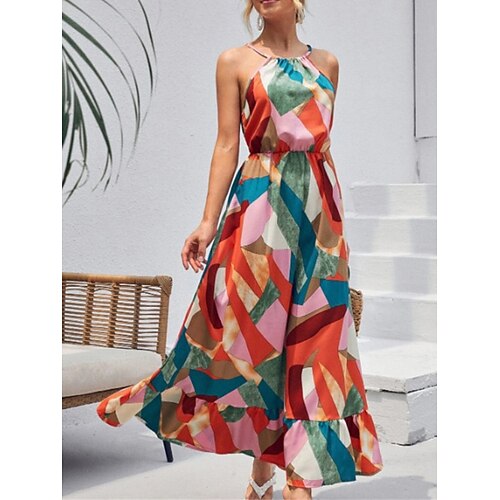 Per donna Abito lungo Abito lungo Abito casual Prendisole Abito estivo Fantasia geometrica Di tendenza Streetwear Esterno Giornaliero Da mare Stampa Senza maniche All'americana Vestito Standard
Per donna Abito lungo Abito lungo Abito casual Prendisole Abito estivo Fantasia geometrica Di tendenza Streetwear Esterno Giornaliero Da mare Stampa Senza maniche All'americana Vestito Standard