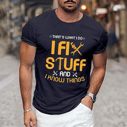 Herre T skjorte Grafiske T-skjorter Kul skjorte Grafiske trykk bokstavtrykk Hobby Crew-hals Varm stempling I Fix Stuff Gate Feriereise Kort Erme Trykt mønster Klær Designer Grunnleggende Bekvem
Herre T skjorte Grafiske T-skjorter Kul skjorte Grafiske trykk bokstavtrykk Hobby Crew-hals Varm stempling I Fix Stuff Gate Feriereise Kort Erme Trykt mønster Klær Designer Grunnleggende Bekvem