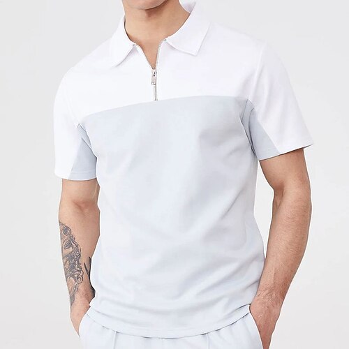 Herre POLO T-skjorte Golf skjorte Avslappet Daglig Knaphul Quarter Zip Kortermet Mote Enkel Stil Fargeblokk Moderne Stil Quarter Zip Vår sommer Hvit POLO T-skjorte
Herre POLO T-skjorte Golf skjorte Avslappet Daglig Knaphul Quarter Zip Kortermet Mote Enkel Stil Fargeblokk Moderne Stil Quarter Zip Vår sommer Hvit POLO T-skjorte