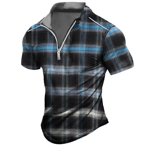 Herre Zip Polo POLO T-skjorte Golf skjorte Stripet Grafiske trykk Aftæpning Blå utendørs Gate Kort Erme Glidelås Trykt mønster Klær Mote Designer Fritid Pustende
Herre Zip Polo POLO T-skjorte Golf skjorte Stripet Grafiske trykk Aftæpning Blå utendørs Gate Kort Erme Glidelås Trykt mønster Klær Mote Designer Fritid Pustende