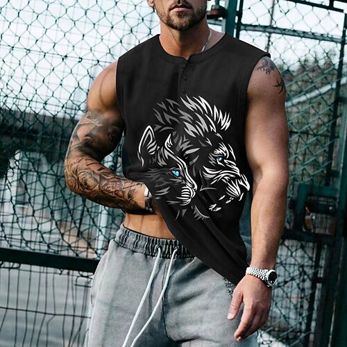 Herre Vest Top Ærmeløs T-shirt til mænd Grafisk Ulv Rund hals Tøj 3D-udskrivning Daglig Sport Uden ærmer Trykt mønster Mode Designer Muskel
Herre Vest Top Ærmeløs T-shirt til mænd Grafisk Ulv Rund hals Tøj 3D-udskrivning Daglig Sport Uden ærmer Trykt mønster Mode Designer Muskel