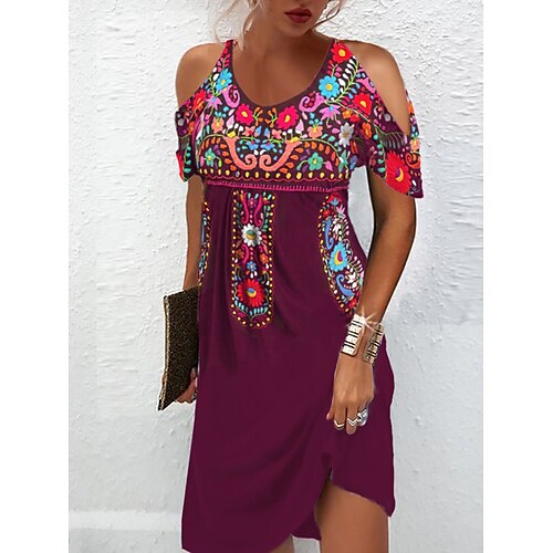 Dame Uformell kjole Etnisk kjole Sommerkjole Blomstret Stamme Utskjæring Trykt mønster Crew-hals Mini kjole Mote Etnisk utendørs Daglig Kortermet Normal Vin Sommer Vår S M L XL XXL
Dame Uformell kjole Etnisk kjole Sommerkjole Blomstret Stamme Utskjæring Trykt mønster Crew-hals Mini kjole Mote Etnisk utendørs Daglig Kortermet Normal Vin Sommer Vår S M L XL XXL