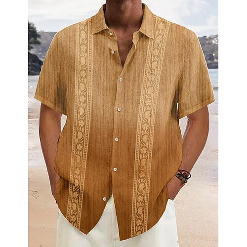 Herre linned skjorte Button Up skjorte Sommer skjorte Casual skjorte Strandtrøje Brun Kortærmet Strømmer Knaphul Sommer Afslappet Daglig Tøj Trykt mønster
Herre linned skjorte Button Up skjorte Sommer skjorte Casual skjorte Strandtrøje Brun Kortærmet Strømmer Knaphul Sommer Afslappet Daglig Tøj Trykt mønster