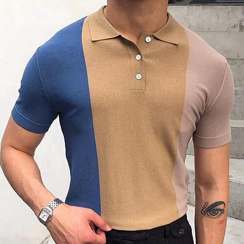 Herre strikket polo Avslappet Ferie Knaphul Knapp Kortermet Mote Moderne Fargeblokk Knapp Sommer Brun strikket polo
Herre strikket polo Avslappet Ferie Knaphul Knapp Kortermet Mote Moderne Fargeblokk Knapp Sommer Brun strikket polo