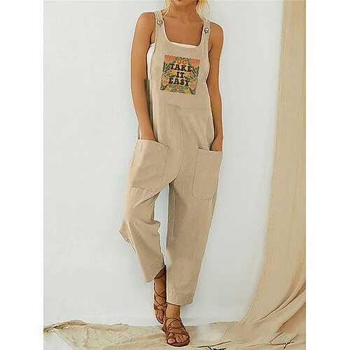 Salopette Femme Bouton Poche Floral Col en U Vêtement de rue du quotidien Vacances Standard Sans Manches Jaune S Eté
Salopette Femme Bouton Poche Floral Col en U Vêtement de rue du quotidien Vacances Standard Sans Manches Jaune S Eté