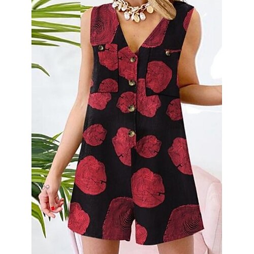 Damen Kurz Jumpsuit Taste Bedruckt Geometrisch V Ausschnitt Brautkleider schlicht Urlaub Strasse Täglich Regular Fit Ärmellos Schwarz Weiß Rote S M L XL Sommer
Damen Kurz Jumpsuit Taste Bedruckt Geometrisch V Ausschnitt Brautkleider schlicht Urlaub Strasse Täglich Regular Fit Ärmellos Schwarz Weiß Rote S M L XL Sommer