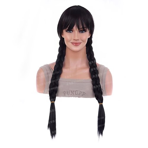 Syntetiske parykker Lige Med bangs / pandehår Maskinproduceret Paryk Lang Sort Syntetisk hår Dame Blød Klassisk Let at bære Sort
Syntetiske parykker Lige Med bangs / pandehår Maskinproduceret Paryk Lang Sort Syntetisk hår Dame Blød Klassisk Let at bære Sort