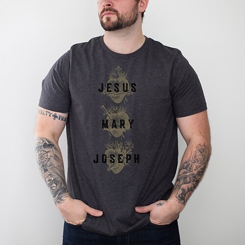 Per uomo Plus Size Grande Alto maglietta Magliette Cristiano Tee Girocollo Nero Maniche corte Esterno Per uscire Stampa Alfabetico Gesù Abbigliamento Misto cotone Streetwear Moda Informale
Per uomo Plus Size Grande Alto maglietta Magliette Cristiano Tee Girocollo Nero Maniche corte Esterno Per uscire Stampa Alfabetico Gesù Abbigliamento Misto cotone Streetwear Moda Informale