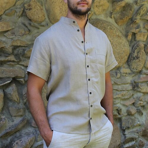 Per uomo camicia di lino Camicia estiva Camicia da spiaggia Grigio Manica corta Liscio Colletto Mao Estate Informale Giornaliero Abbigliamento Tasche
Per uomo camicia di lino Camicia estiva Camicia da spiaggia Grigio Manica corta Liscio Colletto Mao Estate Informale Giornaliero Abbigliamento Tasche