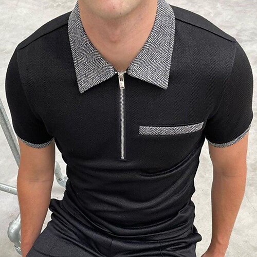 Herre Zip Polo Golftrøje Sport & Udendørs Afslappet Kvartals lynlås Kortærmet Mode Gade Helfarve Vanlig Lomme Forår sommer Slank Pasform Sort Hvid Navyblå Brun Lysegrå Mørkegrå Zip Polo
Herre Zip Polo Golftrøje Sport & Udendørs Afslappet Kvartals lynlås Kortærmet Mode Gade Helfarve Vanlig Lomme Forår sommer Slank Pasform Sort Hvid Navyblå Brun Lysegrå Mørkegrå Zip Polo