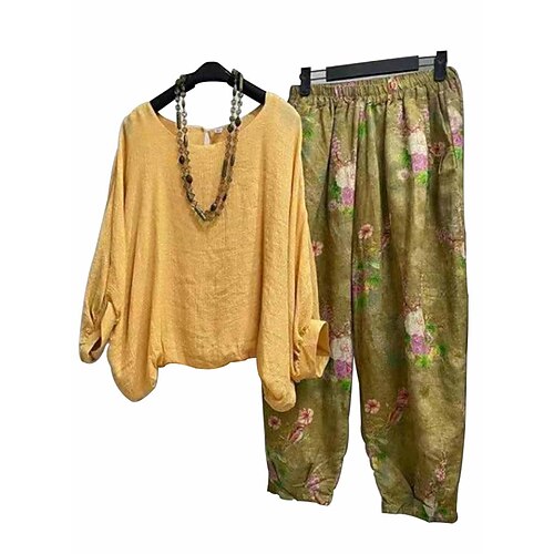 Per donna loungewear Completi Fiore decorativo Di tendenza Informale Strada Appuntamento Aeroporto Poliestere Traspirante Girocollo Manica lunga maglietta Pantalone Estate Primavera Giallo Rosa
Per donna loungewear Completi Fiore decorativo Di tendenza Informale Strada Appuntamento Aeroporto Poliestere Traspirante Girocollo Manica lunga maglietta Pantalone Estate Primavera Giallo Rosa