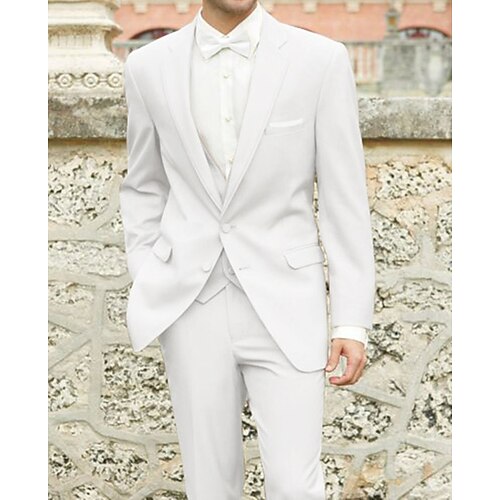 Bianco Uomo Matrimonio in spiaggia Abiti Set 3 pezzi Tinta unita Taglio sartoriale Monopetto - 2 bottoni 2023
Bianco Uomo Matrimonio in spiaggia Abiti Set 3 pezzi Tinta unita Taglio sartoriale Monopetto - 2 bottoni 2023