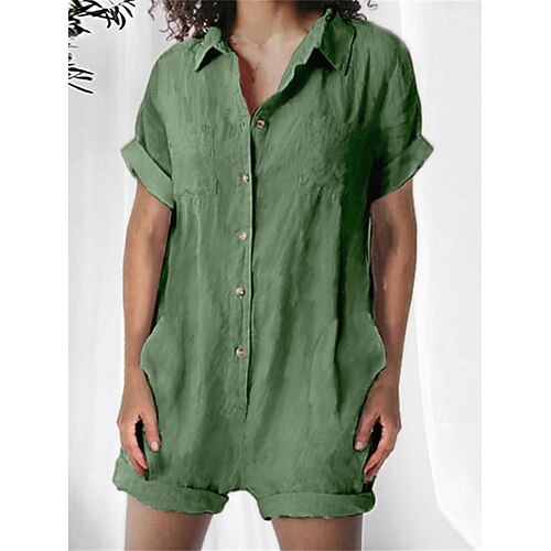 Damen Kurz Jumpsuit Taste Tasche Feste Farbe Hemdkragen Strassenmode Urlaub Strasse Täglich Regular Fit Kurzarm Hellgrün Rosa Blau S M L XL Sommer
Damen Kurz Jumpsuit Taste Tasche Feste Farbe Hemdkragen Strassenmode Urlaub Strasse Täglich Regular Fit Kurzarm Hellgrün Rosa Blau S M L XL Sommer