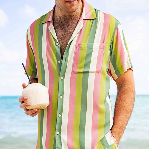 Herre Skjorte Skjorte med knapper Sommerskjorte Uformell skjorte Strandskjorte Grønn Kort Erme Stripet Knaphul Gate Feriereise Lomme Klær Mote Fritid Hawaiisk
Herre Skjorte Skjorte med knapper Sommerskjorte Uformell skjorte Strandskjorte Grønn Kort Erme Stripet Knaphul Gate Feriereise Lomme Klær Mote Fritid Hawaiisk