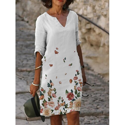Dame Afslappet påklædning Skift Kjole Sommerkjole Blomstret Trykt mønster V-hals Mini kjole Aktiv Mode udendørs Daglig Halvlange ærmer Løstsiddende Hvid Sommer Forår S M L XL XXL
Dame Afslappet påklædning Skift Kjole Sommerkjole Blomstret Trykt mønster V-hals Mini kjole Aktiv Mode udendørs Daglig Halvlange ærmer Løstsiddende Hvid Sommer Forår S M L XL XXL