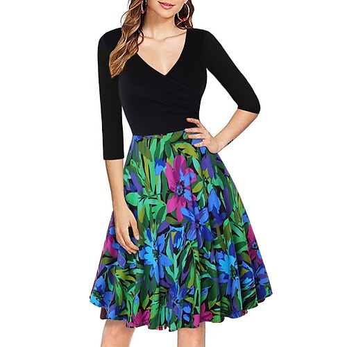 Dame 1950-tallet Retro Rød Vintage kjole Midikjole Sommerkjole Vårkjole Trykt mønster Blad V-hals 3/4 ermer Tynn Sommer Vår 2023 Svart Grønn S M L XL
Dame 1950-tallet Retro Rød Vintage kjole Midikjole Sommerkjole Vårkjole Trykt mønster Blad V-hals 3/4 ermer Tynn Sommer Vår 2023 Svart Grønn S M L XL