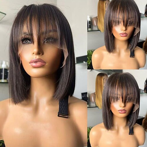 Uforarbejdet jomfruhår 4X13 Lukning Paryk Kort bob Med bangs / pandehår Brasiliansk hår Silke Ret Naturlig Paryk 130% 150% Hår Densitet med baby hår Naturlig hårgrænse 100% Jomfru Pre-Plucked Til
Uforarbejdet jomfruhår 4X13 Lukning Paryk Kort bob Med bangs / pandehår Brasiliansk hår Silke Ret Naturlig Paryk 130% 150% Hår Densitet med baby hår Naturlig hårgrænse 100% Jomfru Pre-Plucked Til