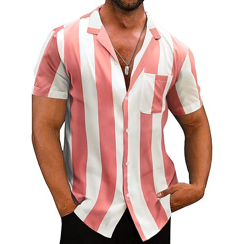 Per uomo Camicia Camicia con bottoni Camicia estiva Maglietta informale Nero Rosa Blu Maniche corte A strisce Bavero Strada Da mare Tasche Abbigliamento Di tendenza Comodo Hawaiano
Per uomo Camicia Camicia con bottoni Camicia estiva Maglietta informale Nero Rosa Blu Maniche corte A strisce Bavero Strada Da mare Tasche Abbigliamento Di tendenza Comodo Hawaiano