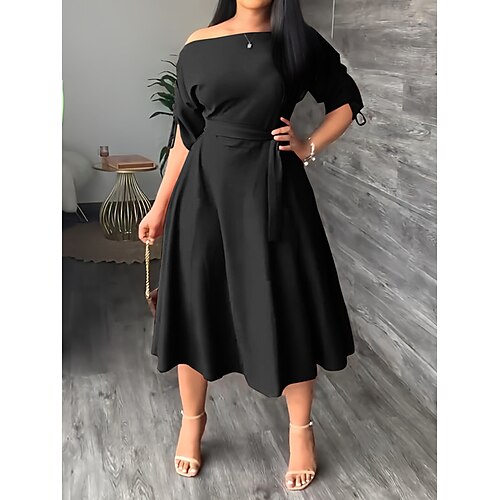 Per donna Abito da lavoro Vestito svasato Abito semi formale Di tendenza Vestito longuette Lacci Senza spalline Manica lunga Liscio Morbido Nero Rosso Blu Estate Primavera S M L XL
Per donna Abito da lavoro Vestito svasato Abito semi formale Di tendenza Vestito longuette Lacci Senza spalline Manica lunga Liscio Morbido Nero Rosso Blu Estate Primavera S M L XL
