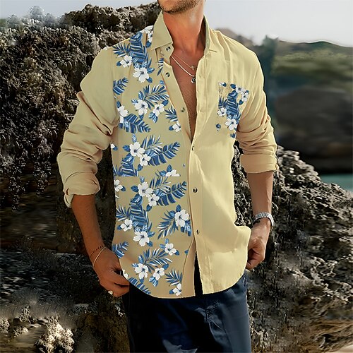Per uomo camicia di lino Camicia estiva Camicia da spiaggia Bianco Giallo Blu Manica lunga Fiore / Piante Collo ripiegabile Primavera estate Informale Giornaliero Abbigliamento Tasca frontale
Per uomo camicia di lino Camicia estiva Camicia da spiaggia Bianco Giallo Blu Manica lunga Fiore / Piante Collo ripiegabile Primavera estate Informale Giornaliero Abbigliamento Tasca frontale