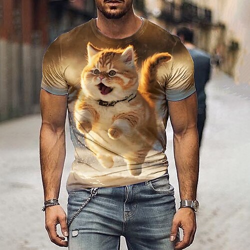 Per uomo maglietta Pop art Gatto Divertente Girocollo Abbigliamento Stampa 3D Esterno Giornaliero Manica corta Stampa Di tendenza Originale Vintage
Per uomo maglietta Pop art Gatto Divertente Girocollo Abbigliamento Stampa 3D Esterno Giornaliero Manica corta Stampa Di tendenza Originale Vintage