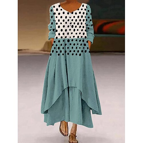 Dame Lang kjole Maxikjole Uformell kjole Swingkjole Print kjole Polkadotter Mote Moderne Daglig Feriereise Helg Knapp Multi Layer 3/4 ermer Crew-hals Kjole Løstsittende Grønn Vår Høst S M L XL XXL
Dame Lang kjole Maxikjole Uformell kjole Swingkjole Print kjole Polkadotter Mote Moderne Daglig Feriereise Helg Knapp Multi Layer 3/4 ermer Crew-hals Kjole Løstsittende Grønn Vår Høst S M L XL XXL