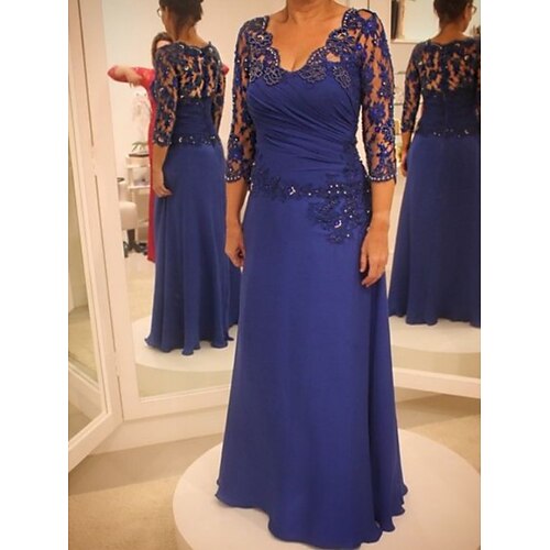A tubino Abito da cerimonia per signora Invitati del matrimonio Festa Vintage Elegante A V Lungo Chiffon Di pizzo Manica a 3/4 con Lustrini Con ruche 2023
A tubino Abito da cerimonia per signora Invitati del matrimonio Festa Vintage Elegante A V Lungo Chiffon Di pizzo Manica a 3/4 con Lustrini Con ruche 2023