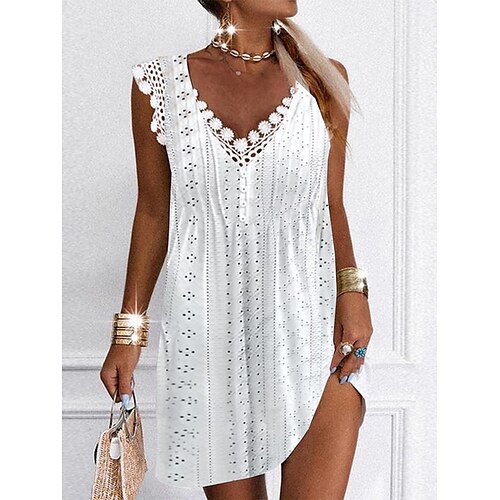 Per donna Vestito casual Abito senza maniche Abito estivo Liscio Traforato Occhiello A V Mini abito Di tendenza Moderno Giornaliero Per uscire Senza maniche Morbido Bianco Estate Primavera S M L XL
Per donna Vestito casual Abito senza maniche Abito estivo Liscio Traforato Occhiello A V Mini abito Di tendenza Moderno Giornaliero Per uscire Senza maniche Morbido Bianco Estate Primavera S M L XL