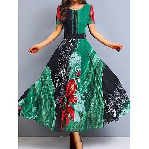 Dame Lang kjole Maxikjole Chiffonkjoler Swingkjole Sommerkjole Blomstret Fargeblokk Mote Moden utendørs Daglig Ferie Trykt mønster Kortermet Crew-hals Kjole Normal Lilla Grønn Sommer Vår M L XL XXL
Dame Lang kjole Maxikjole Chiffonkjoler Swingkjole Sommerkjole Blomstret Fargeblokk Mote Moden utendørs Daglig Ferie Trykt mønster Kortermet Crew-hals Kjole Normal Lilla Grønn Sommer Vår M L XL XXL