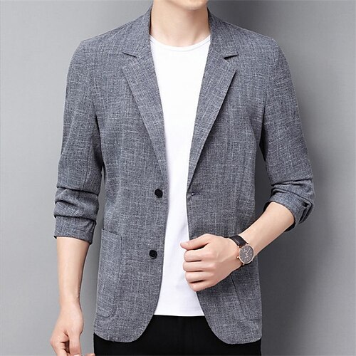 Herre Mote Kontor Blazer jakke Normal Skreddersydd Ensfarget Single Breasted To-knapper Svart Grå 2023
Herre Mote Kontor Blazer jakke Normal Skreddersydd Ensfarget Single Breasted To-knapper Svart Grå 2023
