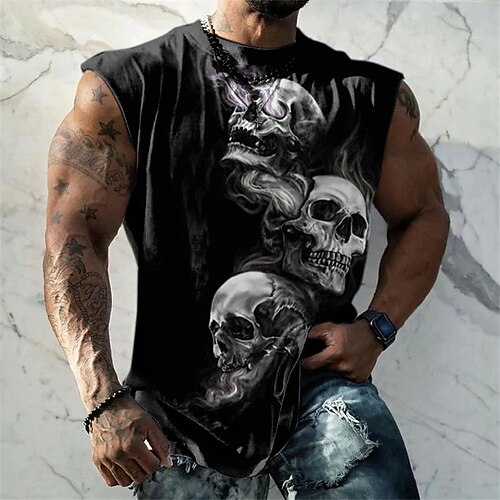 Per uomo Panciotto Maglietta senza maniche da uomo Pop art Teschi Girocollo Abbigliamento Stampa 3D Giornaliero Sport Senza maniche Stampa Di tendenza Originale Muscolo
Per uomo Panciotto Maglietta senza maniche da uomo Pop art Teschi Girocollo Abbigliamento Stampa 3D Giornaliero Sport Senza maniche Stampa Di tendenza Originale Muscolo