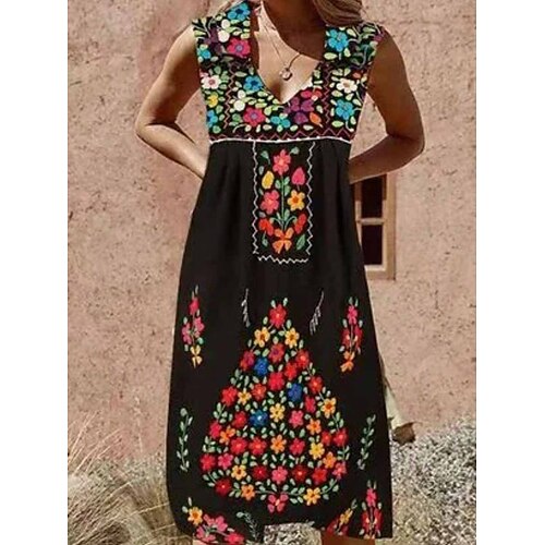 Dame Uformell kjole Etnisk kjole Print kjole Blomstret Stamme Trykt mønster V-hals Midikjole Mote Gatemote Gate Ferie Ermeløs Løstsittende Svart Lilla Sommer Vår S M L XL XXL
Dame Uformell kjole Etnisk kjole Print kjole Blomstret Stamme Trykt mønster V-hals Midikjole Mote Gatemote Gate Ferie Ermeløs Løstsittende Svart Lilla Sommer Vår S M L XL XXL