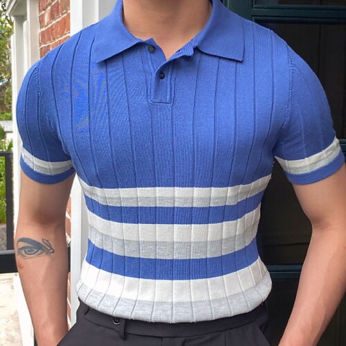 Herre Polo Strikk polo Virksomhet Daglig Knaphul Kort Erme Stilfull Klassisk Stripet Strikket Sommer Vår Blå Polo
Herre Polo Strikk polo Virksomhet Daglig Knaphul Kort Erme Stilfull Klassisk Stripet Strikket Sommer Vår Blå Polo