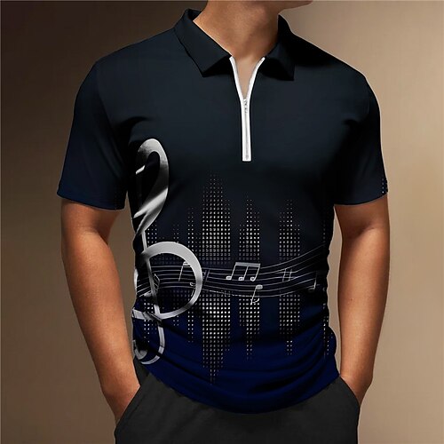 Per uomo Polo con zip POLO Camicia da golf Golf Stampe astratte Musica Note Collo ripiegabile Vino Blu marino Esterno Strada Maniche corte Cerniera Stampa Abbigliamento Di tendenza Originale
Per uomo Polo con zip POLO Camicia da golf Golf Stampe astratte Musica Note Collo ripiegabile Vino Blu marino Esterno Strada Maniche corte Cerniera Stampa Abbigliamento Di tendenza Originale