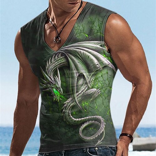 Herre Vest Top Ærmeløs T-shirt til mænd Grafisk Drage V-hals Tøj 3D-udskrivning Sport Løb Uden ærmer 3D-udskrivning Designer Afslappet Muskel
Herre Vest Top Ærmeløs T-shirt til mænd Grafisk Drage V-hals Tøj 3D-udskrivning Sport Løb Uden ærmer 3D-udskrivning Designer Afslappet Muskel