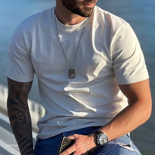 Herre Store størrelser Big Tall T skjorte T-skjorter Crewneck Hvit Kort Erme utendørs Ut på byen عادي Klær Bomullsblanding Gatemote Stilfull Fritid
Herre Store størrelser Big Tall T skjorte T-skjorter Crewneck Hvit Kort Erme utendørs Ut på byen عادي Klær Bomullsblanding Gatemote Stilfull Fritid