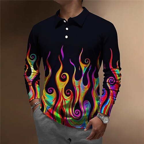 Per uomo POLO Camicia da golf Golf Astratto Stampe astratte Fiamma Collo ripiegabile Giallo Verde Esterno Strada Manica lunga Stampa Abbigliamento Di tendenza Streetwear Originale Morbido
Per uomo POLO Camicia da golf Golf Astratto Stampe astratte Fiamma Collo ripiegabile Giallo Verde Esterno Strada Manica lunga Stampa Abbigliamento Di tendenza Streetwear Originale Morbido
