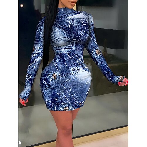 Dame Festkjole Bodycon Kappe Kjole Mini kjole Mørkeblå Langærmet Farveblok Trykt mønster Sommer Forår Efterår Højhalset Mode Ferierejse Efterårskjole Forårs kjole 2023 S M L XL
Dame Festkjole Bodycon Kappe Kjole Mini kjole Mørkeblå Langærmet Farveblok Trykt mønster Sommer Forår Efterår Højhalset Mode Ferierejse Efterårskjole Forårs kjole 2023 S M L XL