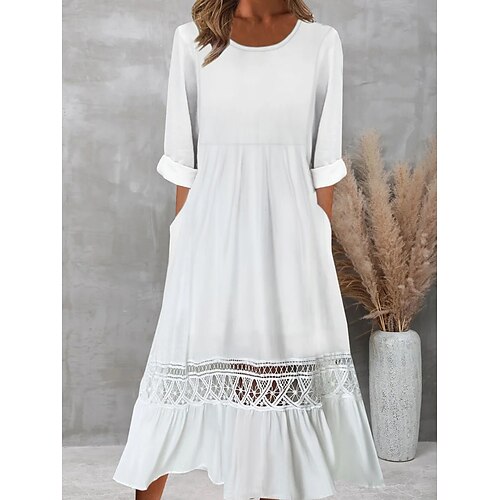 Per donna Vestito casual Abito estivo Abito plissettato Liscio Increspato Collage Girocollo Vestito longuette Di tendenza Essenziale Esterno Giornaliero Manica a 3/4 Standard Bianco Estate Primavera
Per donna Vestito casual Abito estivo Abito plissettato Liscio Increspato Collage Girocollo Vestito longuette Di tendenza Essenziale Esterno Giornaliero Manica a 3/4 Standard Bianco Estate Primavera