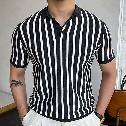 Herre Polo Strik Polo Forretning Daglig Knaphul Kort Ærme Stilfuld Klassisk Stribet Strikket Sommer Forår Sort Polo
Herre Polo Strik Polo Forretning Daglig Knaphul Kort Ærme Stilfuld Klassisk Stribet Strikket Sommer Forår Sort Polo