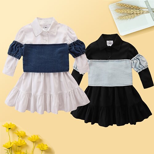 Bambino Da ragazza Vestito Tinta unica Al ginocchio Vestito Esterno A V Manica lunga Essenziale Vestito 0-5 anni Primavera Nero Bianco
Bambino Da ragazza Vestito Tinta unica Al ginocchio Vestito Esterno A V Manica lunga Essenziale Vestito 0-5 anni Primavera Nero Bianco