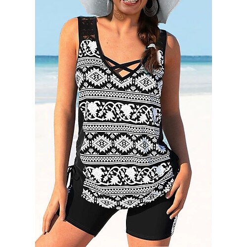 Per donna Costumi da bagno Tankini 2 pezzi Normale Costume da bagno 2 pezzi Stampe Pop art Nero Canotte Costumi da bagno Sportivo Abbigliamento mare Estate
Per donna Costumi da bagno Tankini 2 pezzi Normale Costume da bagno 2 pezzi Stampe Pop art Nero Canotte Costumi da bagno Sportivo Abbigliamento mare Estate