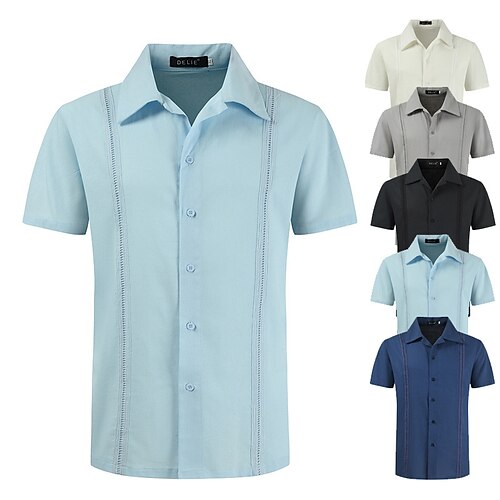 Herre Skjorte Button Up skjorte Sommer skjorte Guayabera skjorte Sort Hvid Blå Lyseblå Grå Kortærmet Grafiske tryk Aftæpning Varm Stempling udendørs Gade Knap ned Tøj Mode Afslappet Åndbart
Herre Skjorte Button Up skjorte Sommer skjorte Guayabera skjorte Sort Hvid Blå Lyseblå Grå Kortærmet Grafiske tryk Aftæpning Varm Stempling udendørs Gade Knap ned Tøj Mode Afslappet Åndbart